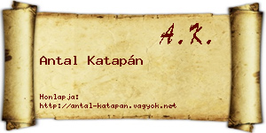 Antal Katapán névjegykártya